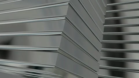 Rotating Stack of Silver Figures, Reflection, Exclusive, Background, 3D Render Stock Footage 269349331