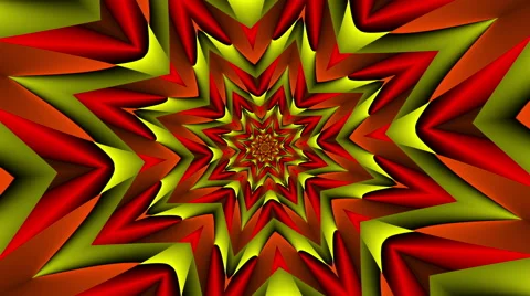 Rotating Star with color changes Yellow &amp; Red - LoopNeo VJ Loops HD 1920X1080 库存影片 39987923