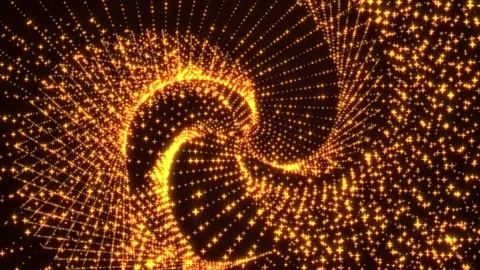 Rotating star of flickering particles. Seamless loop Stock Footage 166431631