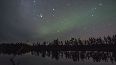 Rotating starry sky with Aurora Stock Footage 250287911