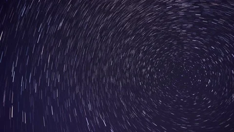 Rotating stars form long lines, startrails , milky way Stock-Footage 161617751