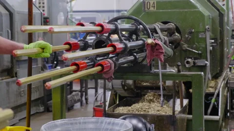 rotating steel beams in a multi spindle ... | Stock Video | Pond5