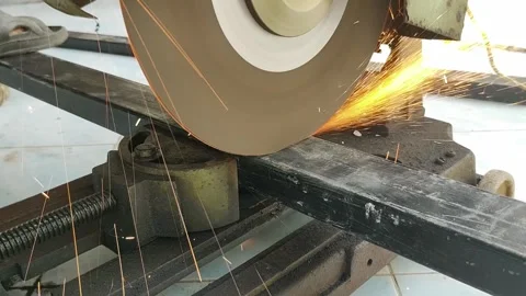 Rotating steel cutter Stock Footage 244589088