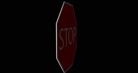 Rotating stop sign Stock Footage 130663268