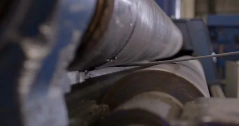 Rotating Stranding Head Forming Steel Wire Rope, Cable Factory, Close Up Shot Vídeo Stock 340356086