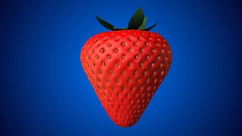 Rotating strawberry - blue background Stock Footage 85690073