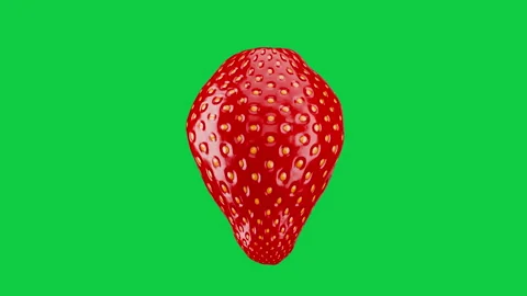 Rotating Strawberry Isolated on Green Screen. Fruit food loop concept.  Stock Footage 339866608