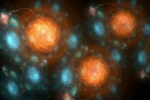 Rotating string spirals Stock Footage 315579