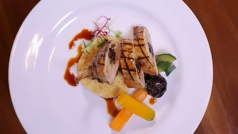 Rotating Stuffed Chicken Stock-Footage 123307092