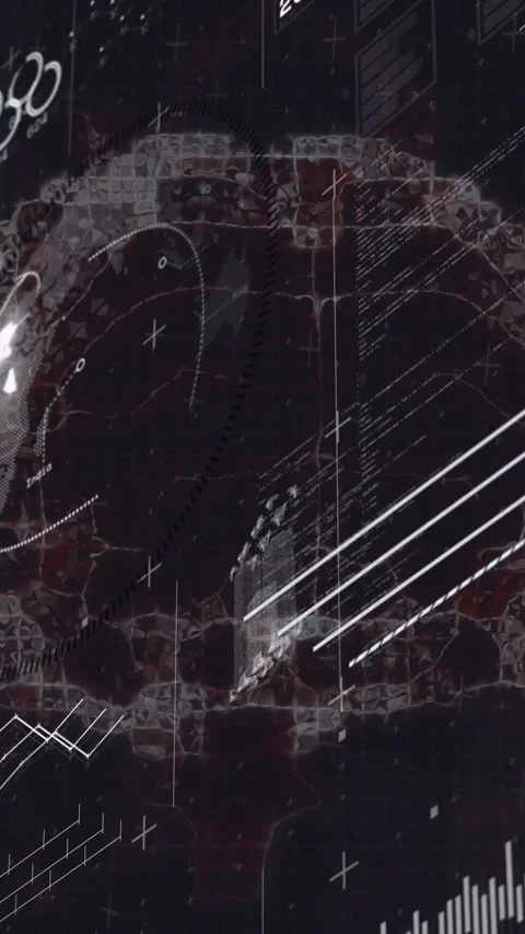 Rotating stylish digital globe on HUD startup at control HUD, visualizing data Stock Footage 330286014