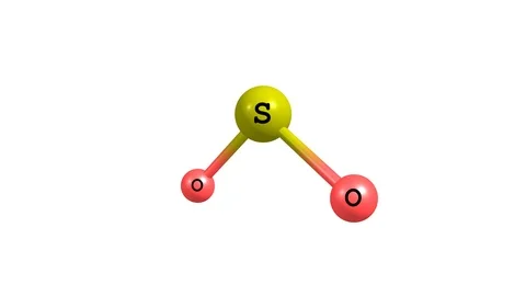 Rotating Sulphur dioxide molecule Stock Footage 114070066