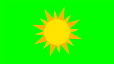 A rotating sun icon on a green chroma key background Stock Footage 329769682