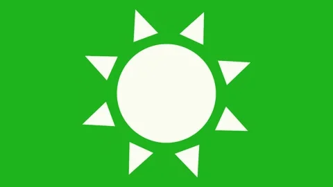 Rotating sun motion graphics with green screen background Stock Footage 134027935