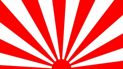 Rotating Sun Rays of Wartime Japanese Flag Solar Light 스톡 동영상 141100191