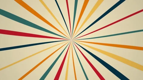Rotating Sunburst. Retro multicolored rotating sunburst background animation Stock Footage 340550480