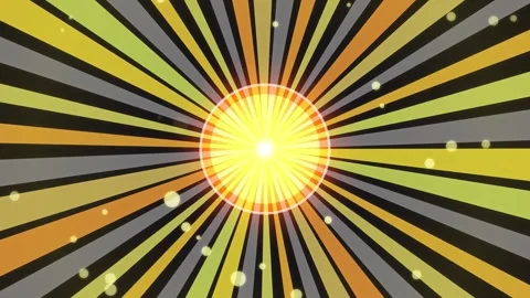 Rotating Sunburst. Rotating yellow and grey sunburst background with light Stock Footage 340550503
