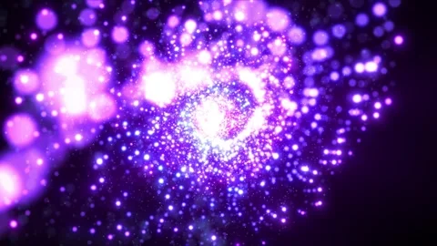 Rotating surface of digital particles. Abstract glowing surface Stock Footage 309141133