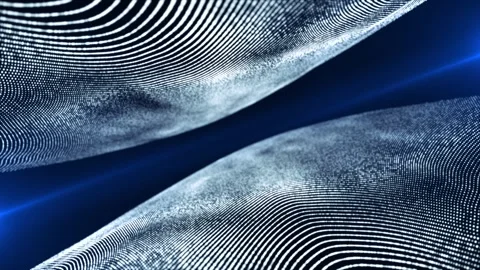 Rotating surface made of digital particles. Abstract glowing wave from of par Stock Footage 306857974