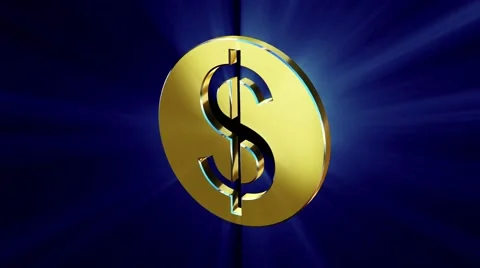 Rotating symbol currency dollar Stock Footage 49556761