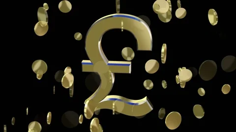 Rotating symbol currency pound Stock Footage 50571980