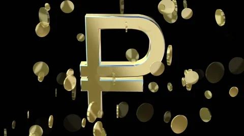 Rotating symbol currency ruble Stock Footage 50571998