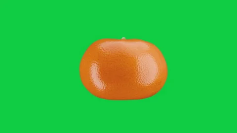 Rotating Tangerine Orange Fruit Isolated on Green Screen 3D Animation. Stock Footage 339751544