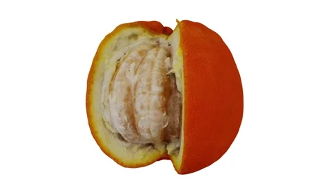Rotating Tangerine on White Background (Looping) Stock Footage 139897237
