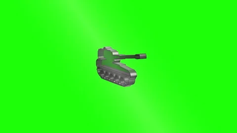 Rotating tank animation on green screen background Stock Footage 317231919