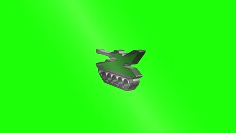 Rotating tank icon on green screen background Stock Footage 314730932