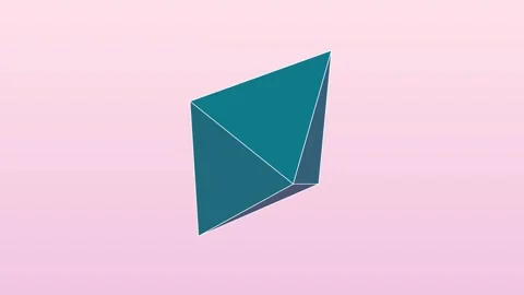Rotating Teal Green Geometric Envelope Object Animation Stock Footage 346393417