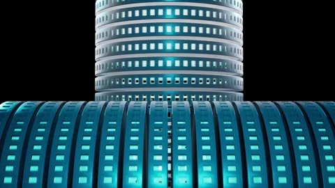 Rotating technological cylinders and turbines. They spin around and have a c Video stock 249738704