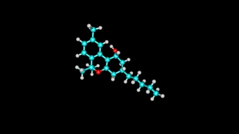 Rotating tetrahydrocannabinol molecule Stock Footage 114070006
