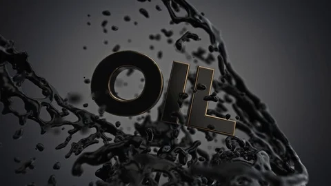 Rotating Text with Splashing Oil Stock Footage 72656131