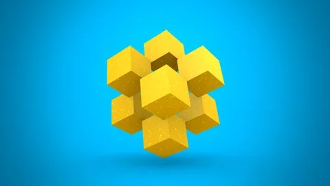 Rotating Textured Cube Stock Footage 125104807