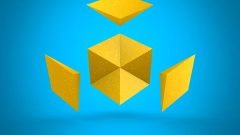 Rotating Textured Cube Stock Footage 125146098