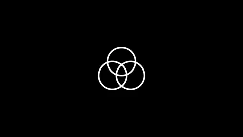 Rotating three circle combination icon. Three overlapping circles icon. lin.. Stock Footage 322967730