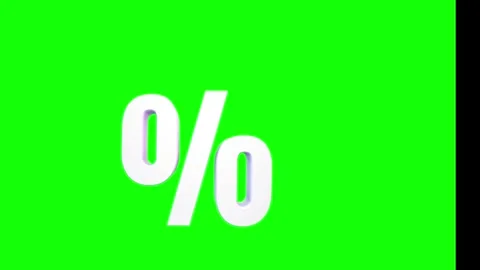 Rotating three dimensional white percentage symbol isolated against a vibrant Stock Footage 346040498