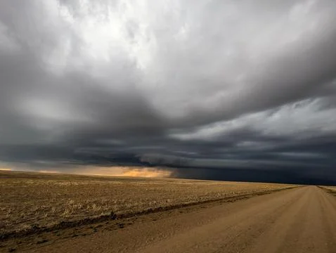 Rotating Thunderstorm in Eastern Colorado Stock Photos
