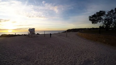 Rotating time-lapse City Beach, Perth Australia at sunset Stock Footage 108439135