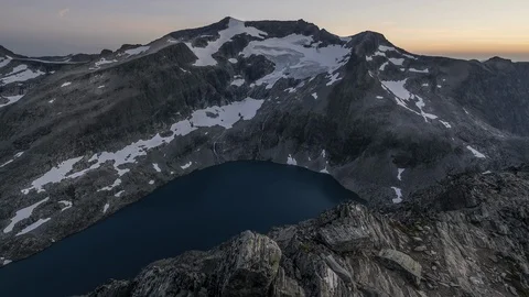 Rotating time lapse from mountain summit Stock Footage 97307157