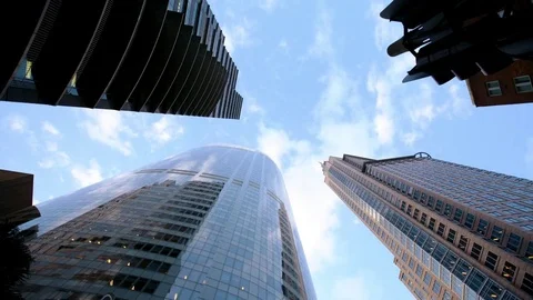 Rotating Time Lapse shot of CBD buildings Stock Footage