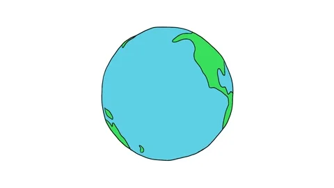 Rotating Toon Globe in a loop Stock Footage 249613502