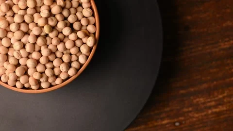 Rotating Top View of White Peas – Legume Texture Background Vertical Footage Stock Footage 329347557