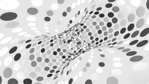 Rotating torus of flickering circles. Alpha channel. Seamless loop Stock Footage 263355341