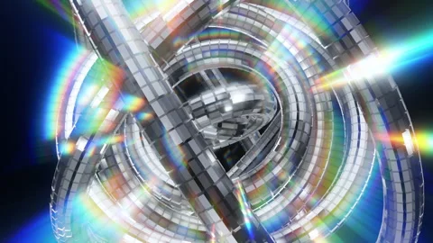 Rotating Torus with Light Dispersion and Rainbow Prism Effect Stock Footage 310059710