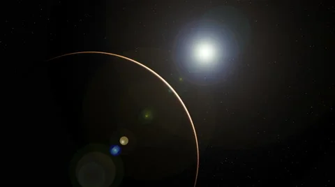 Rotating track shot of a desert planet with stars Stock Footage 51589013