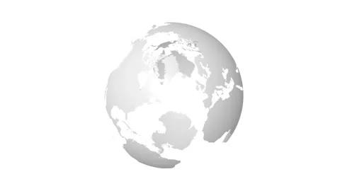 Rotating transparent Earth Globe Map Stock Footage 220226003