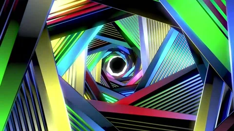 Rotating Triangles with Metallic Effect. Stock Footage 295796453