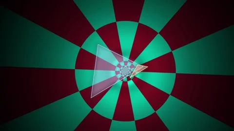 Rotating triangular shapes inside an infinite dark tunnel motion video foota Stock Footage 339781254