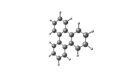 Rotating triphenylene molecular structure video Stock Footage 116624098